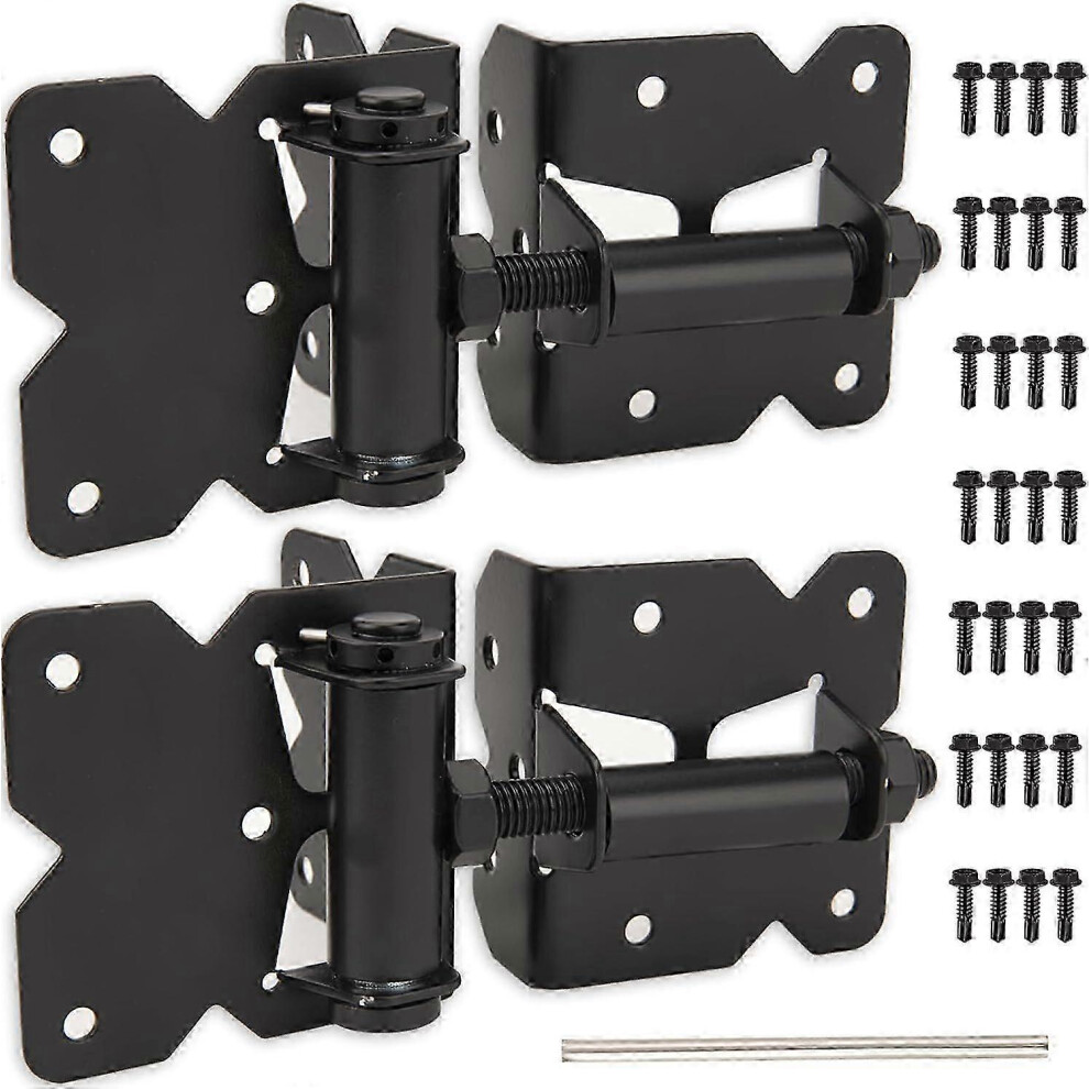 Kikidex (As Show, One Size) 2025 Latest Model Gate Hinges Heavy Duty, Self Closing Gate Hinges For Woon Fences 2 Pack, Fence
