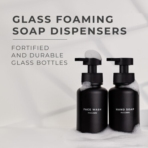 MaisoNovo glasskummende s?bedispenser 14 Oz | Sort glas Sort pumps x 2 1