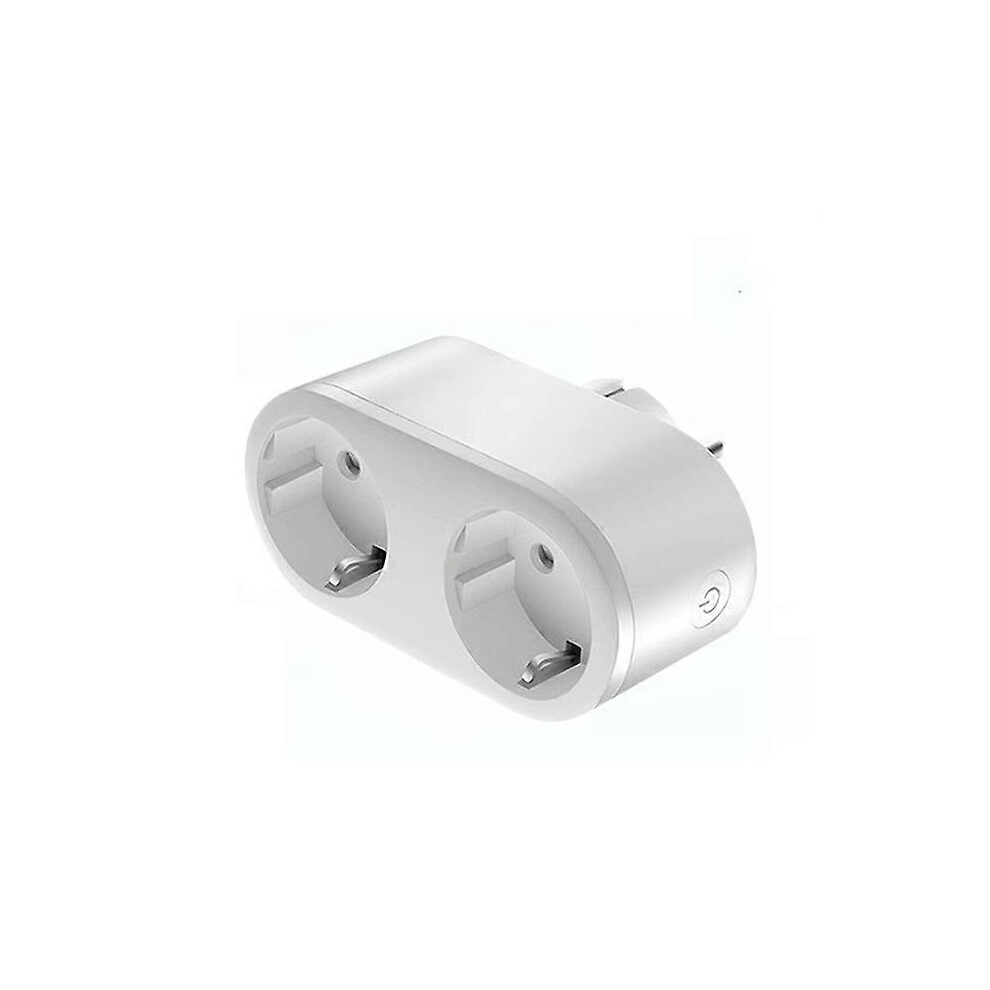Kikidex (As Show, One Size) Eu Wifi Smart Plug 16A, 2 In 1 Dual Socket Remote Control And Voice Control With Timer Function