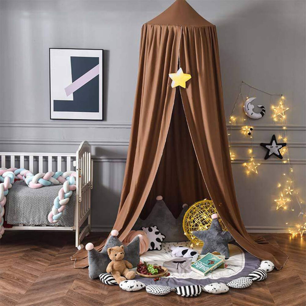 Dome Bed Canopy For Kids White, Blackout And Windproof Bed Curtains, Mosquito Net, Bedside Decor For Reading