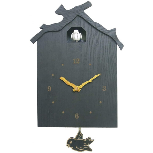 Cuckoo Clock Modern Wall Clock With Bird Shaped House Minimalist Quartz Movement