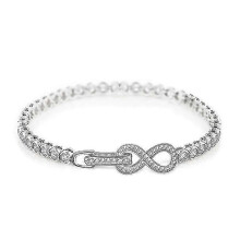 (As show, 18cm) Infinite Love Tennis Bracelet With CZ Stones Sterling Silver (GET IT)