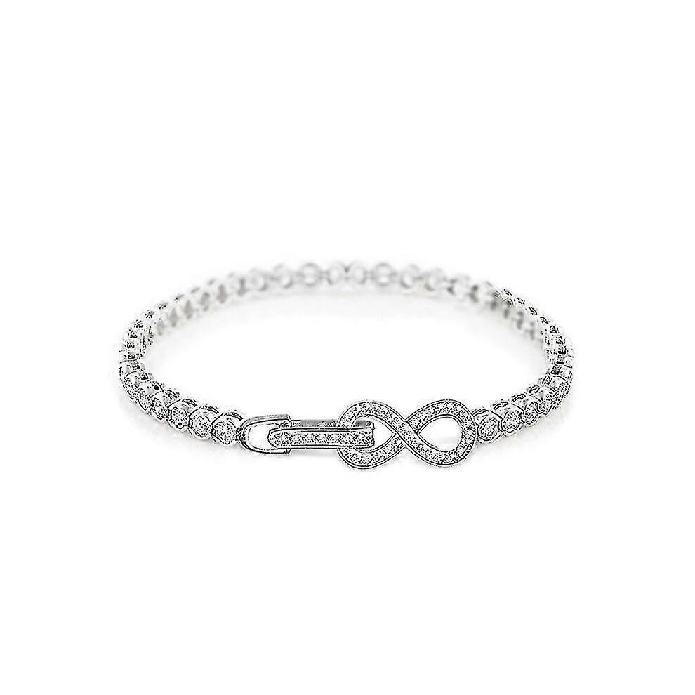 Kikidex (As Show, 17Cm) Infinite Love Tennis Bracelet With Cz Stones Sterling (Get It) Silver