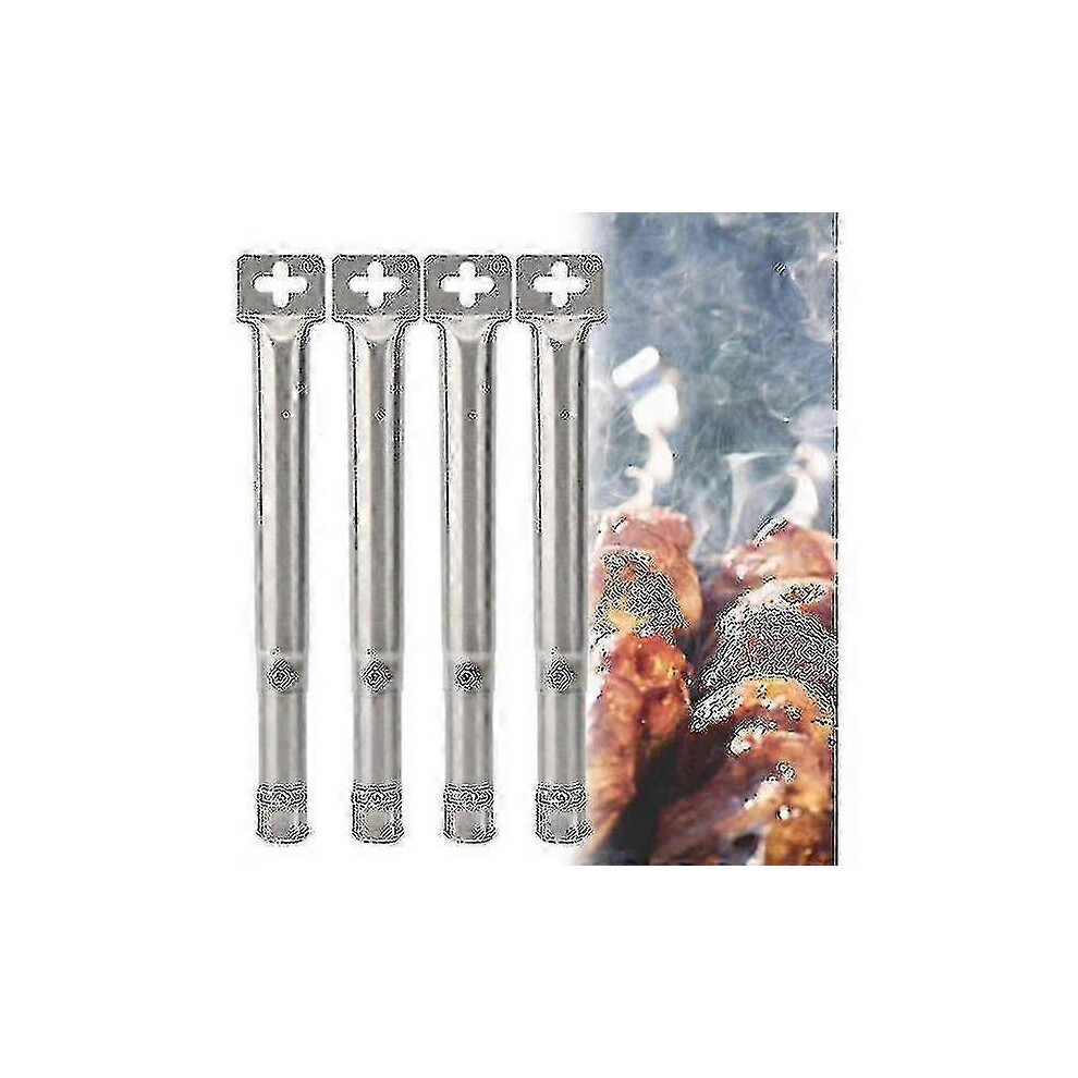Kikidex (As Show, One Size) 4Pcs Universal Adjustable Stainless Steel Bbq Gas Grill Replacement Straight Pipe Pipe Burner