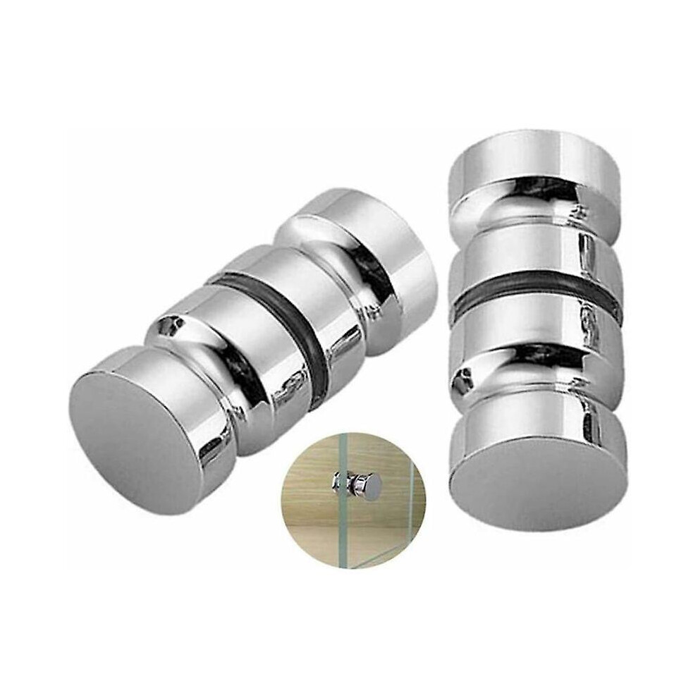 Kikidex (As Show, One Size) Set Of 2 Shower Door Handles, Bathtub Shower Door Handles, Polished Chrome Replacement Door Handles 30Mm