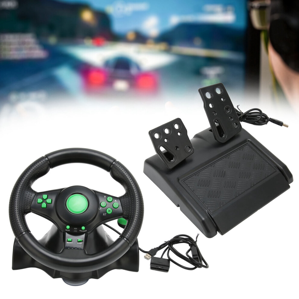 180 Pc Racing Steering Wheel With Pedals & Vibration Feedback 5071357751773