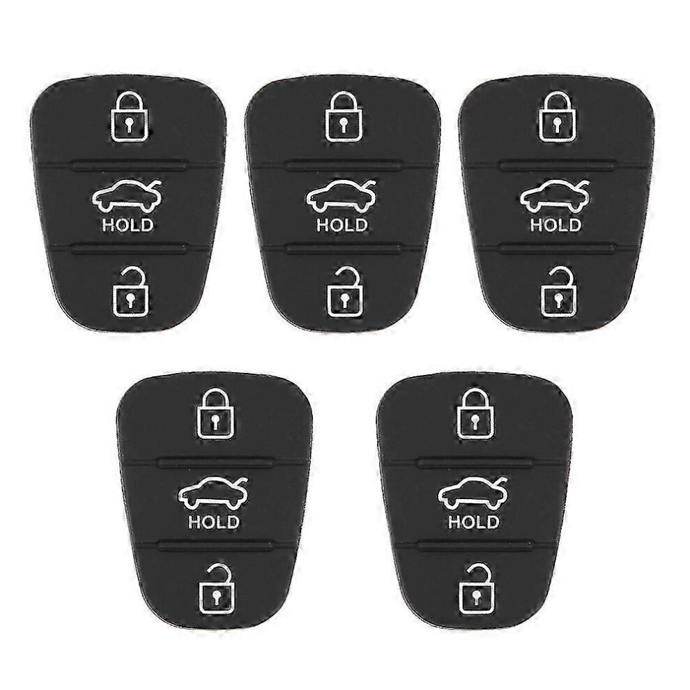 Kikidex (As Show, One Size) 5Pcs Replacement Remote Key Shell Rubber 3-Button Pad Fit For Hyundai Fit For Kia(With Letter)