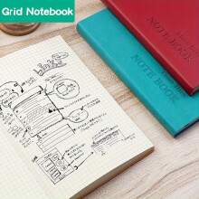 (Black, 1 count) A5 Grid Hardcover Durable Drawing Notebook, 1 Count Vintage Soft Cover Notebook, Travel Diary School Office Meeting Record Notebook,
