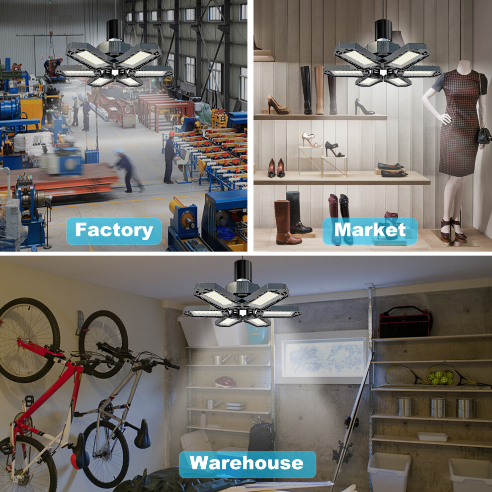Mini Ceiling Led Lights 6 Panel Deformable Fan Lamp 1500 Lumens 6500K E26/E27 8461357755449