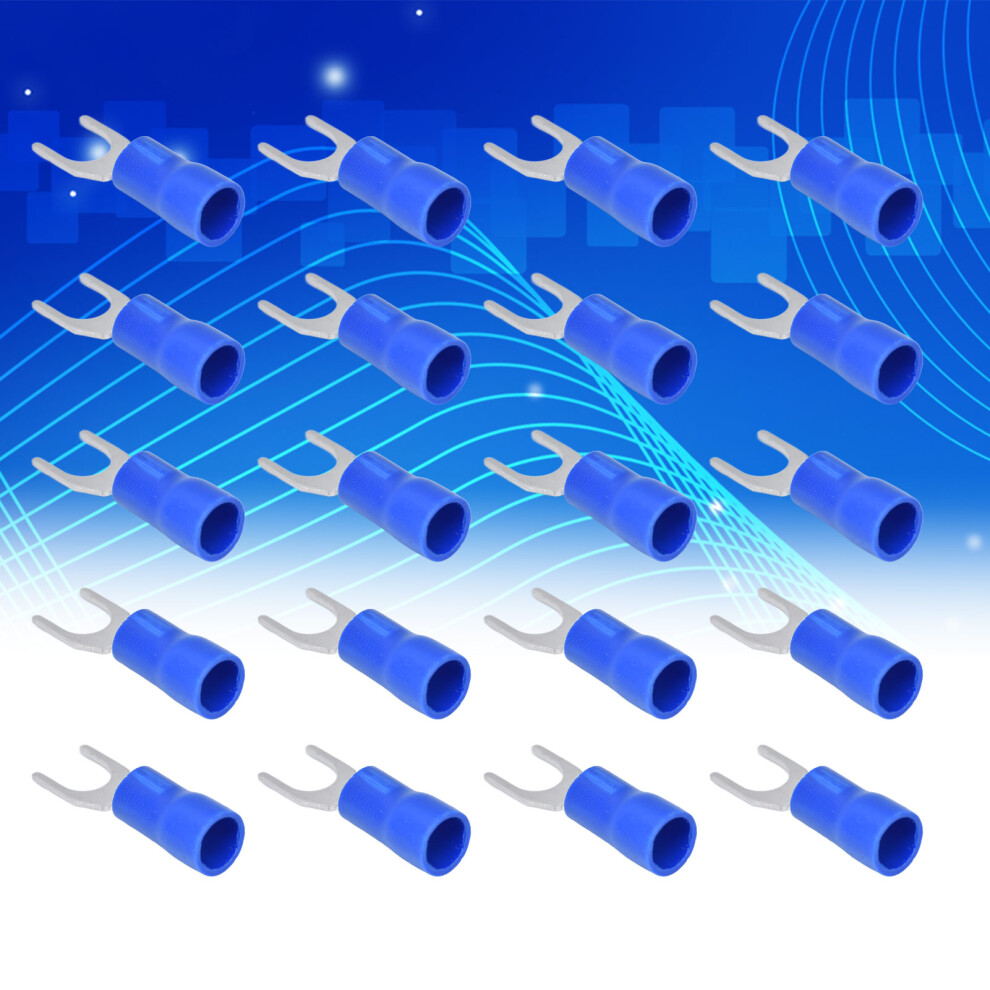 Crimp Insulated U Type Spade Connectors 50Pcs 12-10Awg Blue Cable Terminals 4401357755982