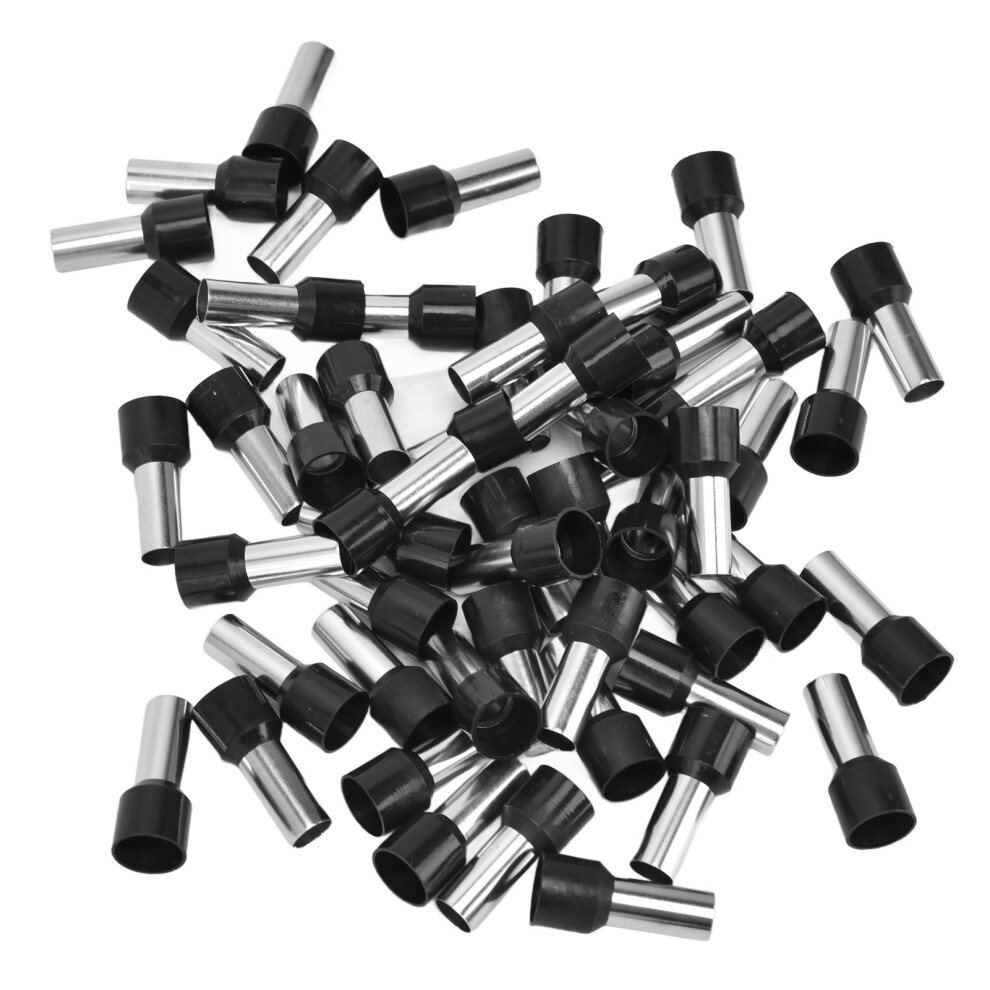 50 Pcs Insulated Ferrule Crimp Terminals 4 Awg Copper Pvc Black 4651357755998