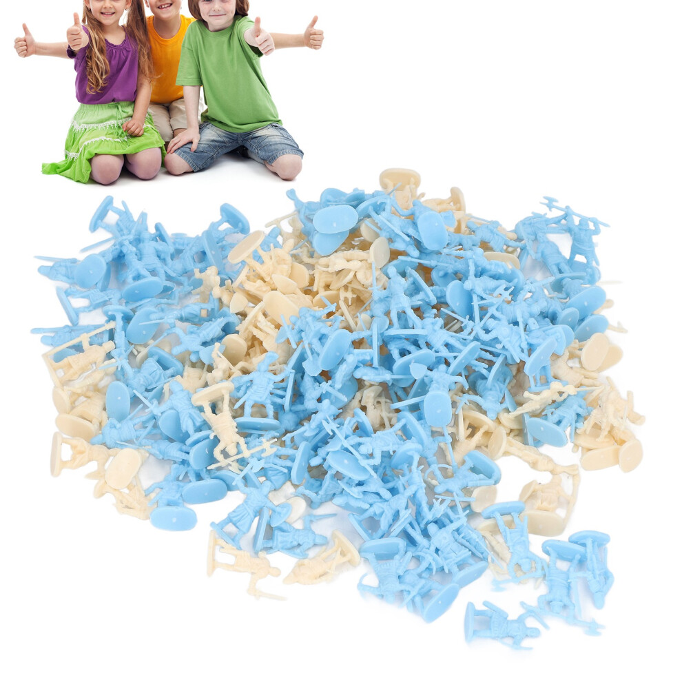 200Pcs Realistic Plastic Skeleton Soldiers, Yellow & Blue, 3+