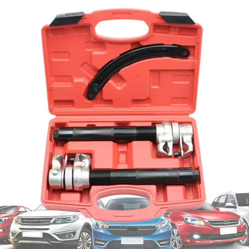 Spring Compressor For Shock Absorber, Adjustable Steel Coil Toolset With Safety Lock For Steering Components Dismantling