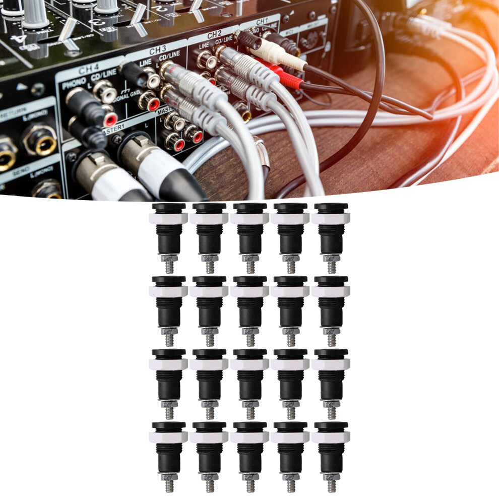 20Pcs Banana Sockets 4Mm Nickel Brass Electrical Connectors Black 4391357758512