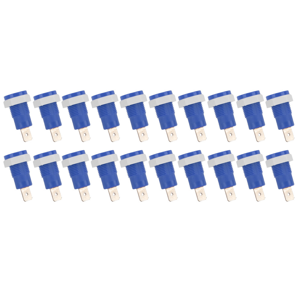 20Pcs 4Mm Banana Socket Connector Brass Terminal Blue For Ships & Rvs 8181357758553