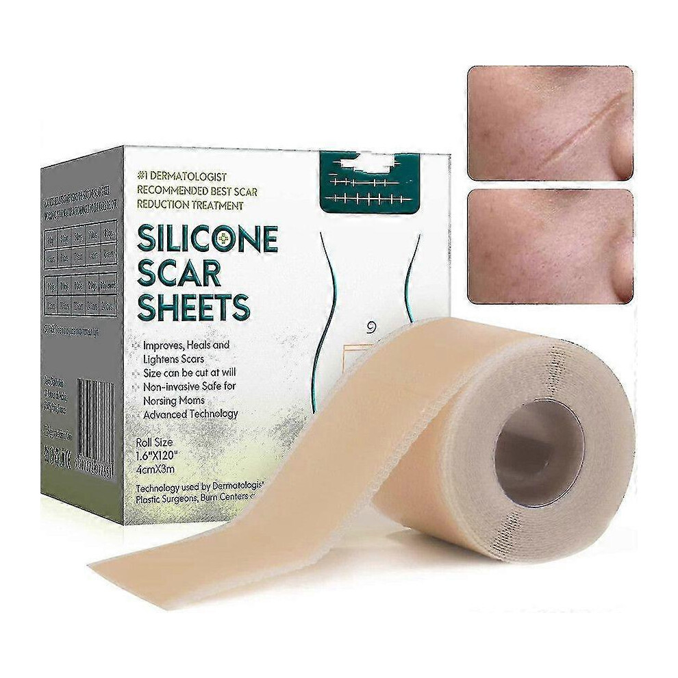 Kikidex (As Show, One Size) Silicone Plasters For Scars, Silicone Scar Films For Surgeries, Caesarean Section, Keloids, Burns,Silicone Scar Tape-4Cm*3M