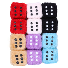 Car Mirror Hanging Plush Dice 6 Pairs with Dots Interior Decorating Accessories