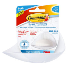 3M BATH14-ES FRS Soap Dish With Water-Resistant Strips - Pack Of 2