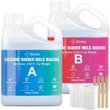 JDiction Kit de fabricaciσn de moldes de silicona 2.32 lb (37 oz) de goma lνquida sϊper elαstica para moldes de resina para velas y jabσn Sil