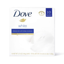 Dove Beauty Bar Más Hidratante que Jabón en Barra Blanco, Limpia Bacterias, Nutre tu Piel 3.75 oz, 10 Bares