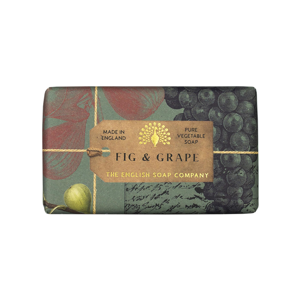 The English Soap Com The English Soap Company Anniversary Wrapped Soap Bar Luxury Fig Shea Butter Soap Bar Moisturising Soap Bar For Face And Body Fig And Grape Scent 190
