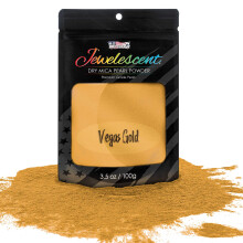 U.S. Art Supply Jewelescent Vegas Gold Mica Pearl Powder Pigment 3.5 oz (100 g) Bolsa sellada - Tinte de color metlico de grado cosmtico - Pint
