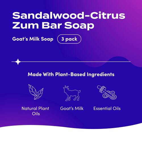 Zum Bar Geitenmelk Zeep - Sandelhout-Citrus - 85 g (3 Pack) 1
