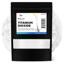 Rolio Pure Dixido de Titanio en Polvo Bolsa de 1 lb (454 g) - Colorante blanqueador para tinte de jabn, protector solar y locin, velas de resi