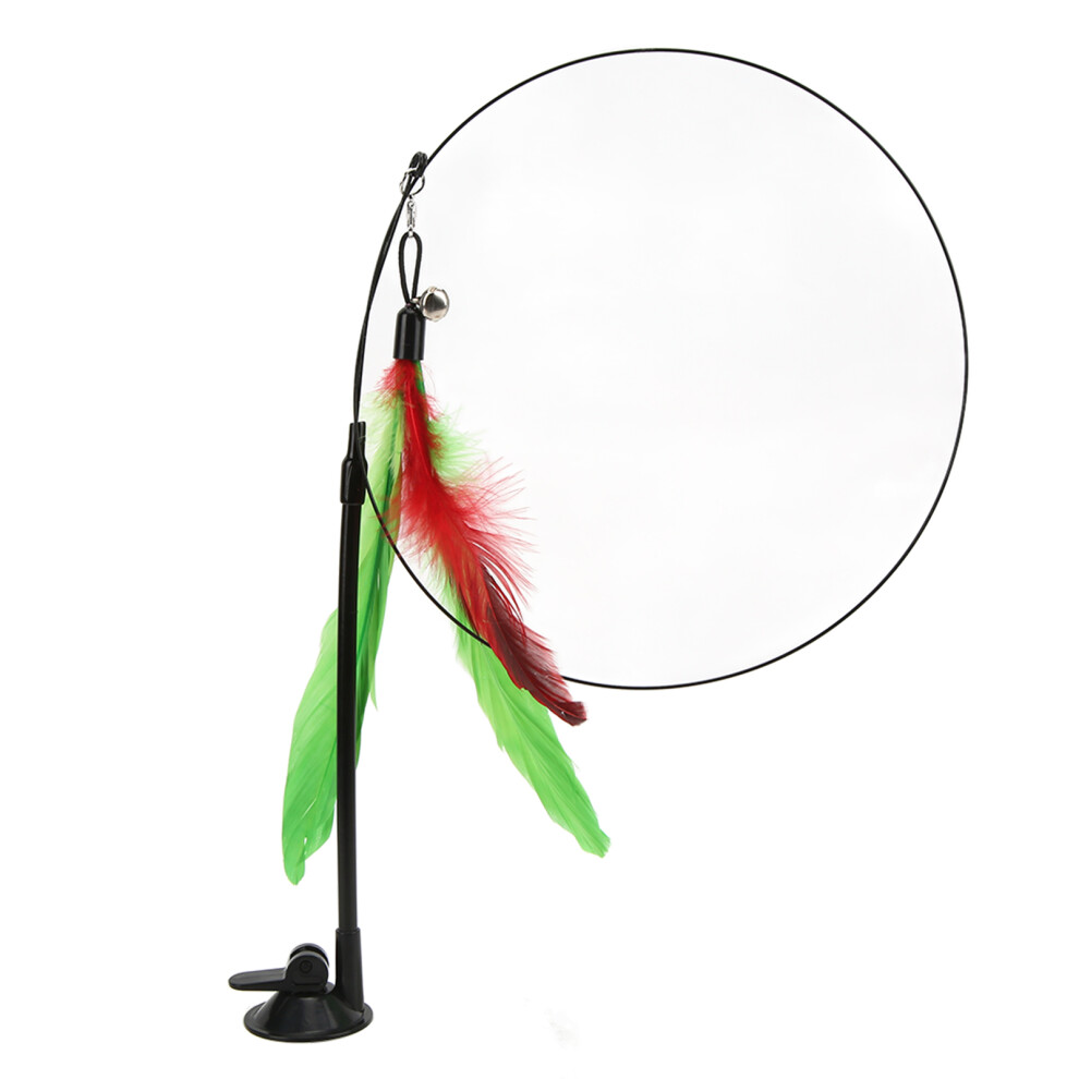 Cat Feather Wand with Suction Cup â Handheld Green Interactive Cat Toy-image-OPC-PMQ9PV9-NEW