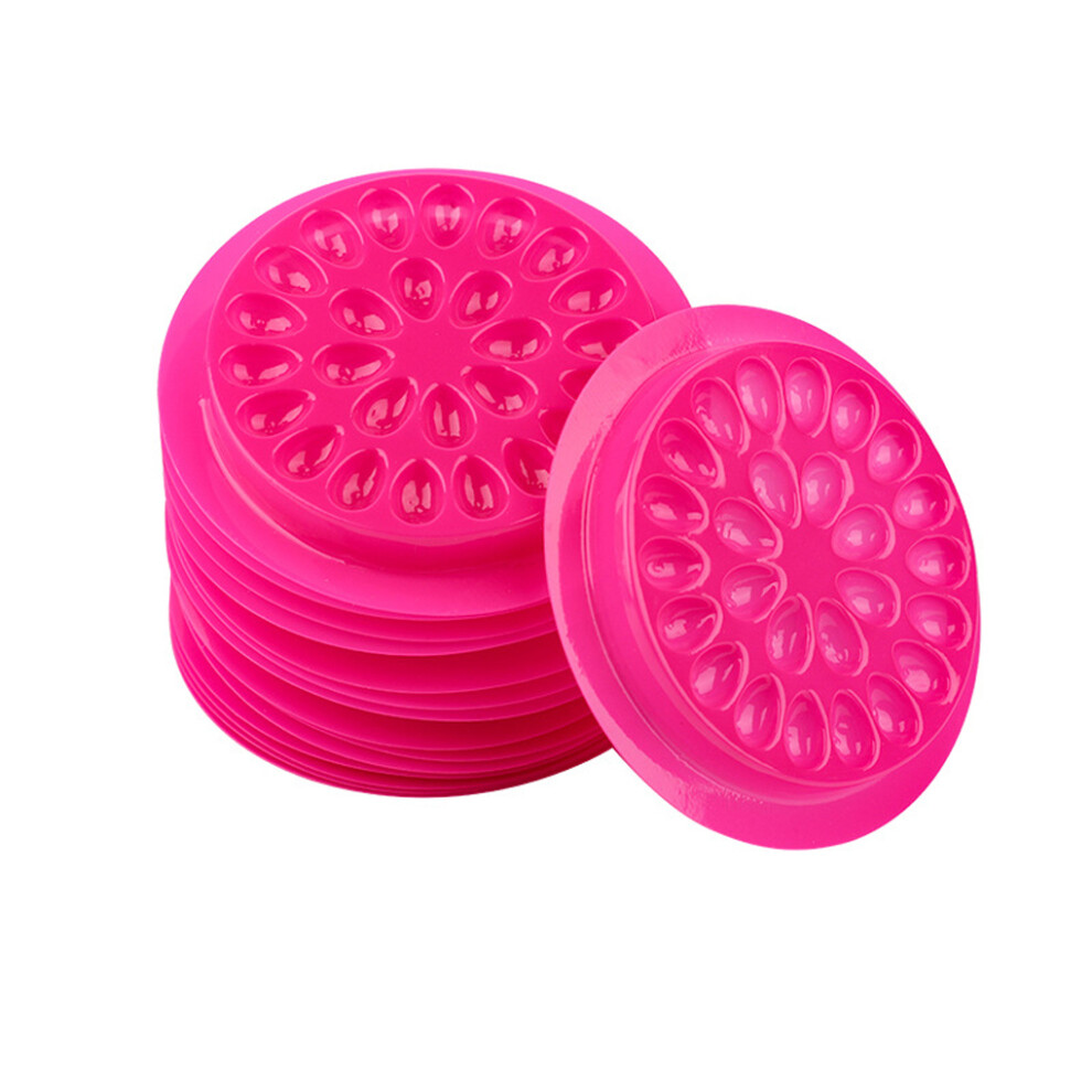 (Rose Red) 100PCS Eyelashes Holder Eye Lashes Pallet Round Durable Woman Home-image-OPC-PMQ9THG-NEW