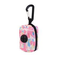 Dog Poop Holder Dog Poop Bag Dispenser, Portable Pet Waste Zipper Pouch With Carabiner, Polyester Carabiner Dispenser