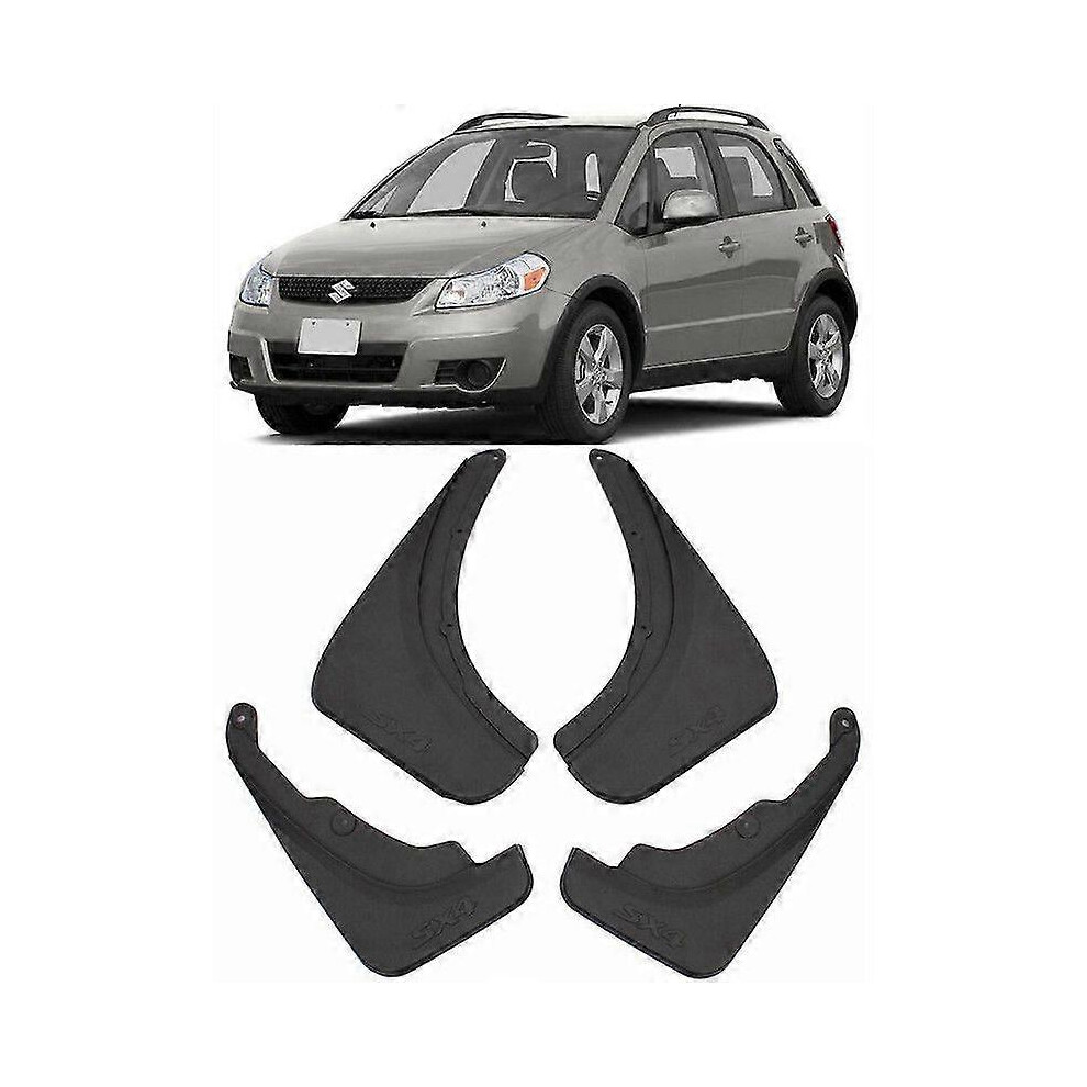 Kikidex (As Show, One Size) Suitable Front & Rear Splash Guards Mud Flaps For 2006-2012 Suzuki Sx4 Hatchback