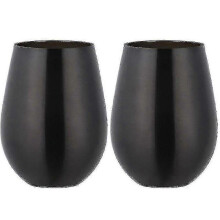 (As show, Symphony) 2 Pcs Wine Tumbler Stainless Steel Stemless Wine Glass For Travel