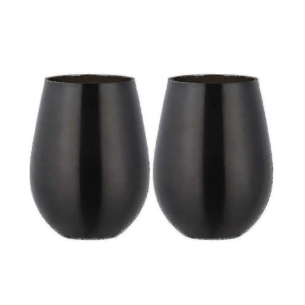 Kikidex (As Show, Symphony) 2 Pcs Wine Tumbler Stainless Steel Stemless Wine Glass For Travel