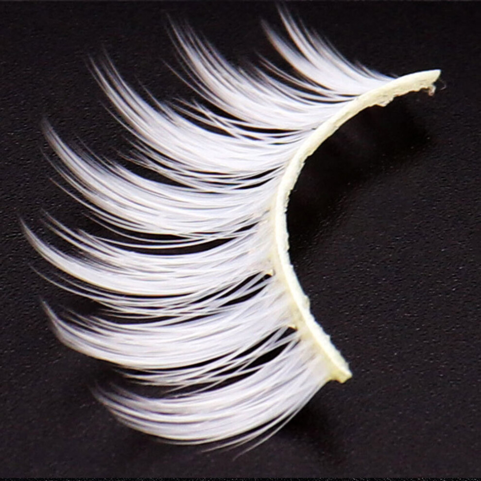 White 3 Pairs False Eyelashes Cosplay Makeup Stage Performance Dress Up