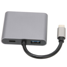USB C DualHDMI Docking 4 en 1, 4K 30Hz, Gris Oscuro