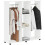 Homcom HOMCOM Mobile Double Open Wardrobe w/ Clothes Hanging Rail Colthing White 9