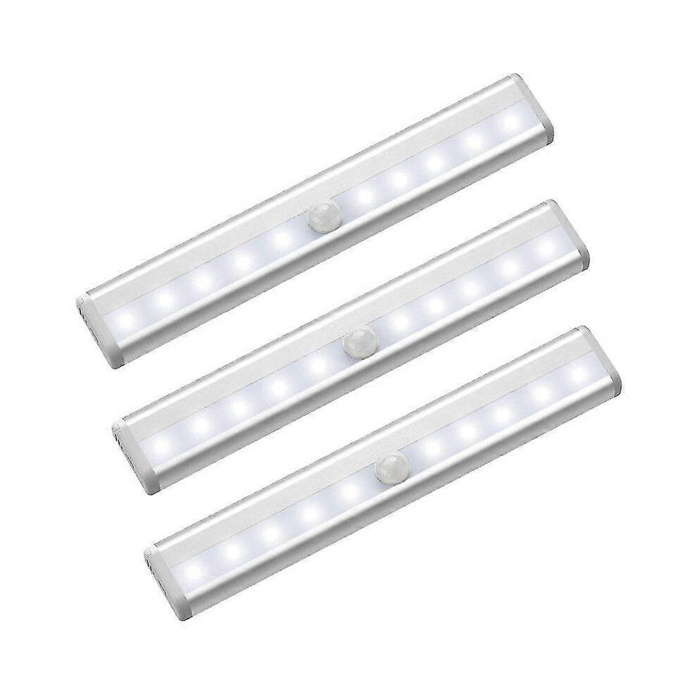Kikidex (As Show, One Size) 3Pcs 10 Led Infrared Induction Motion Sensor Night Closet Light