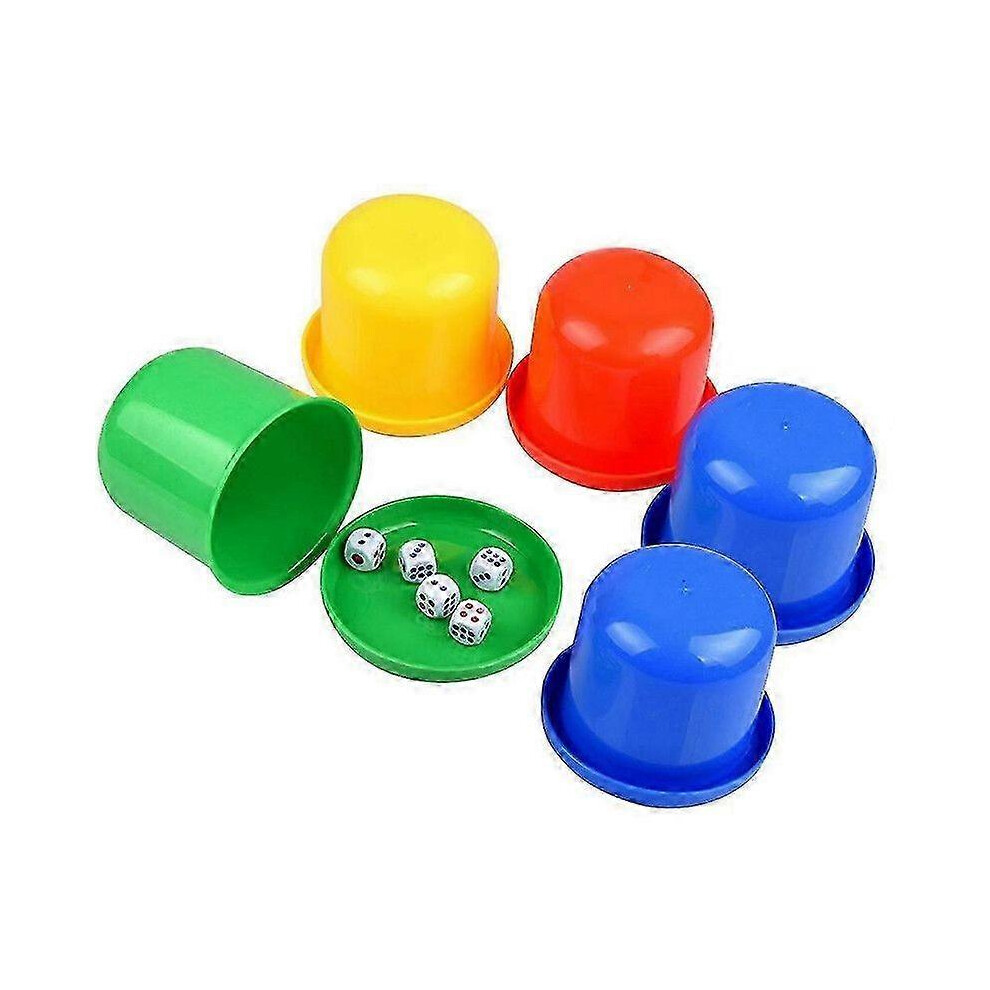 Kikidex (As Show, One Size) 5 Pcs Cup Lid Bar Dice Set Dice Rolling Cup Bar Dice Cup Dice Shaker Cup Dice Party Favors Gift