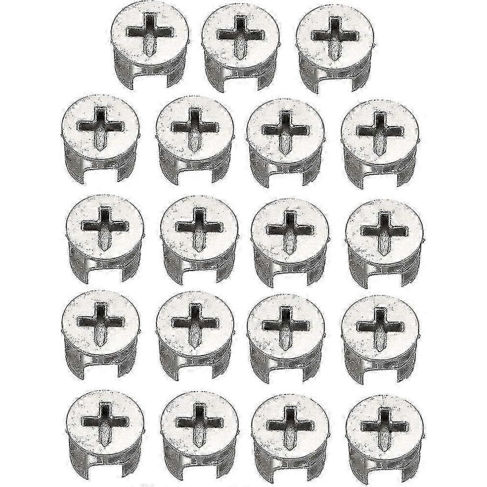 Kikidex (As Show, One Size) 15X12mm Cam Lock Nut Connectors 15 Pcs For Furniture Cabinet Drawer Wardrobe Panel