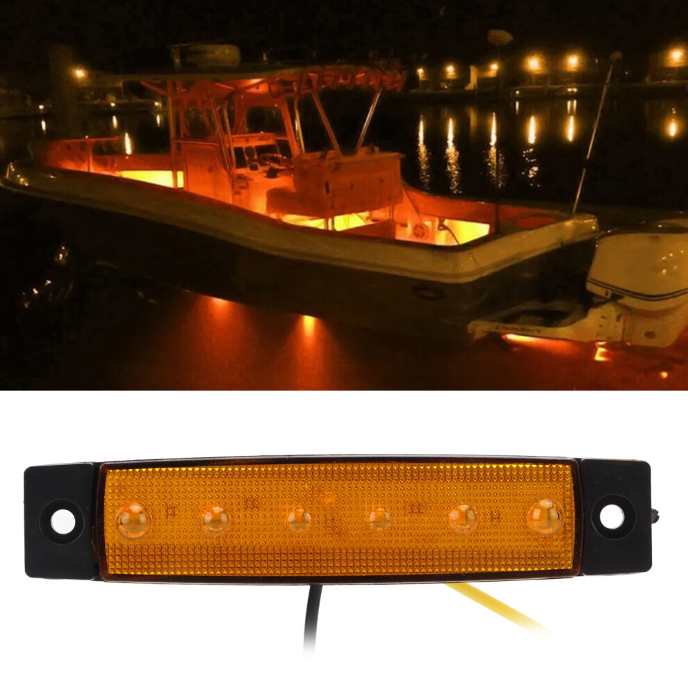 10Pcs 6Led Side Marker Lights Waterproof Ip68 For Trucks Trailers Amber 9411357764285