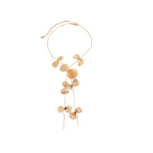 Elegante lange Halskette mit Quasten-Anhänger für Damen,-Gold