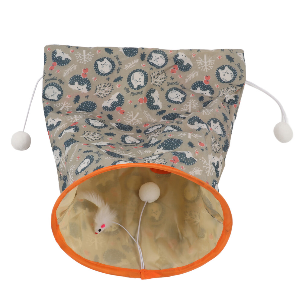 Foldable Cat Tunnel with 3 Layers Paper Ring & Plush Toys Blue Hedgehog-image-OPC-PMQBH7K-NEW