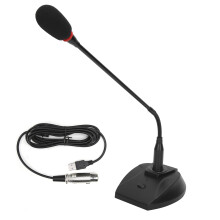 Professionele USB-desktopmicrofoon met flexibele arm, geschikt voor conferenties, vergaderingen, games en live-uitzendingen.