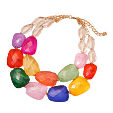 Layering Dopamine Acrylic Beaded Necklace Women’s-color
