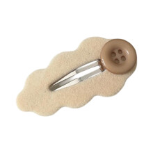 Unique Flocking Cloud Hair Clip Comfortable Hold Hairpin-White