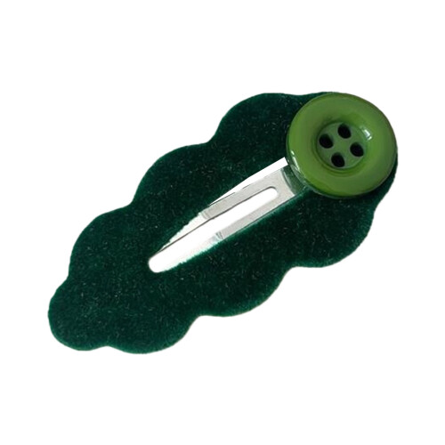 Unique Flocking Cloud Hair Clip Comfortable Hold-dark green