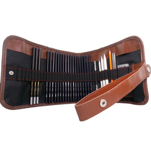 30PCS Drawing Sketching Charcoal Pencil Set with Storage Pouch 2