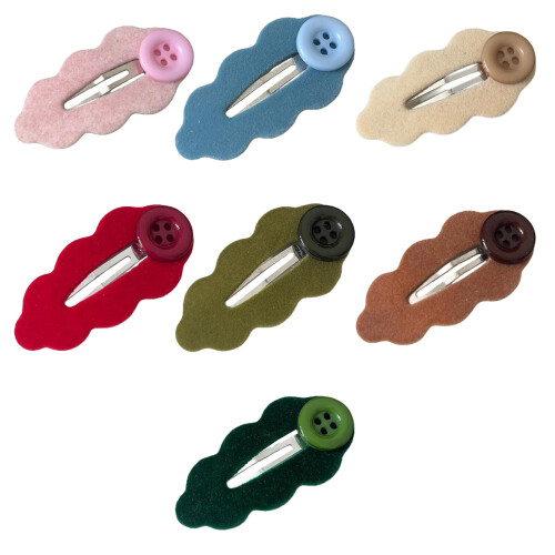 Unique Flocking Cloud Hair Clip Comfortable Hold-dark green 1