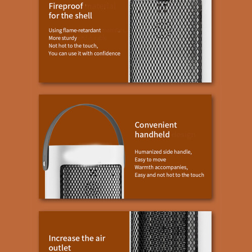 Wide Coverage Heaters with Overheats Protections Movable-White 1